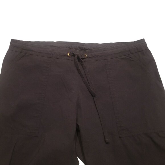 Prana‎ Black Capri Pants M Drawstring Waist Casual Wear designer hiking outdoor - Picture 2 of 8